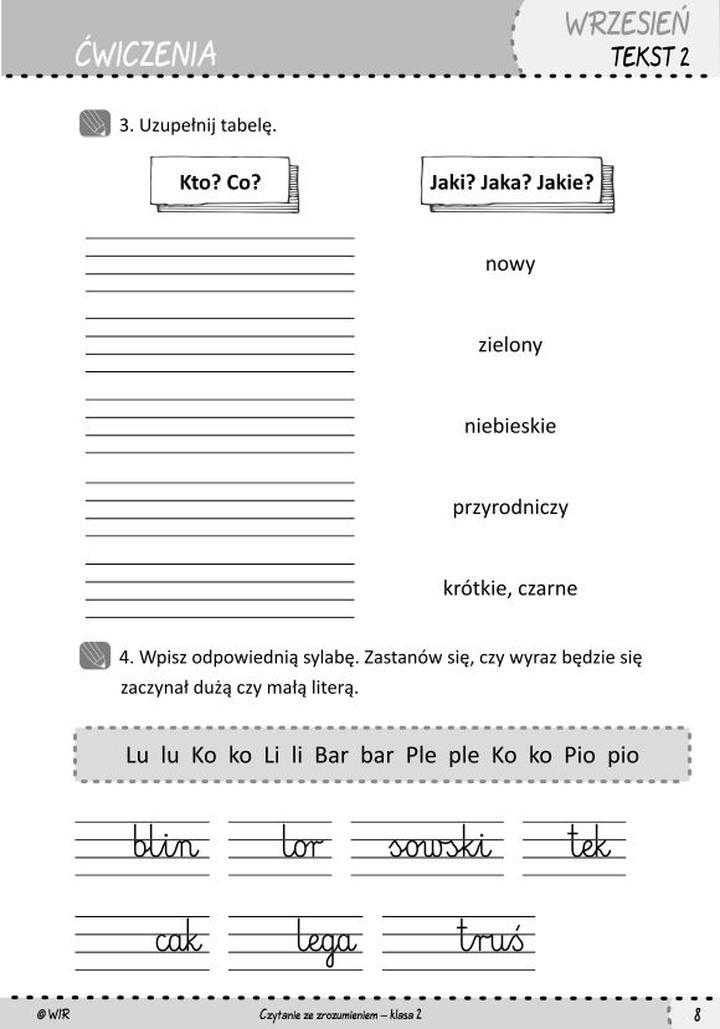 Nauka czytania w drugiej klasie